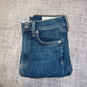 Rag & Bone Blue High Rise Ankle Skinny Jeans